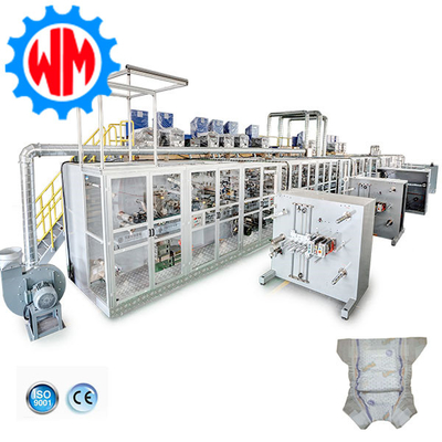 High Speed Full Servo Baby Diaper Making Machinery PLC-besturing met verpakkingssysteem