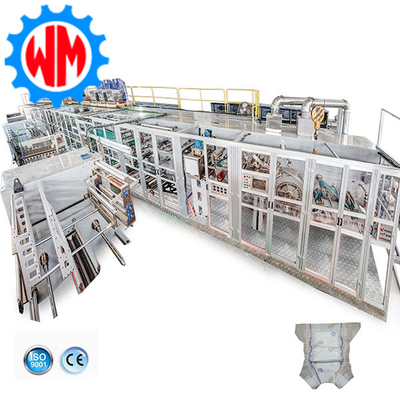 High Speed Full Servo Baby Diaper Production Line PLC Control met optioneel verpakkingssysteem