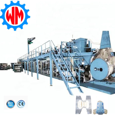 Stabiele productie 400pcs/min Volwassen luier maken machine 90% efficiëntie aangepast