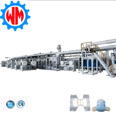 Stabiel 90% efficiëntie volwassen luier machine fluff pulp luier productielijn