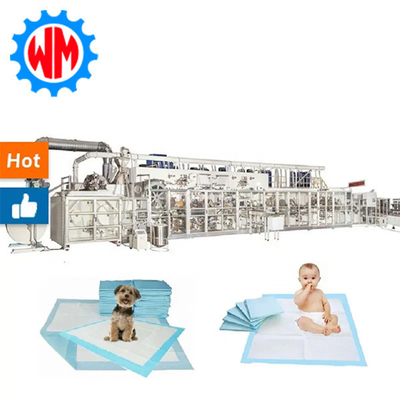 Eenvoudige werking Onderpad Productielijn 250 meter/min Onderpad Machine