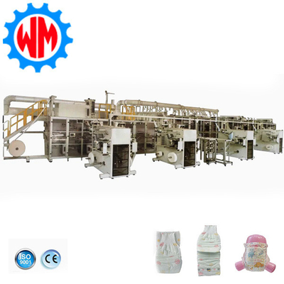Nieuw ontwerp Full Servo Big Ring Waist Baby luier maken machine met verpakkingssysteem